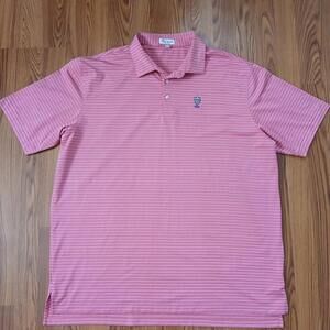 Peter Millar Men's Pink Striped Polo Shirt‎ XXL